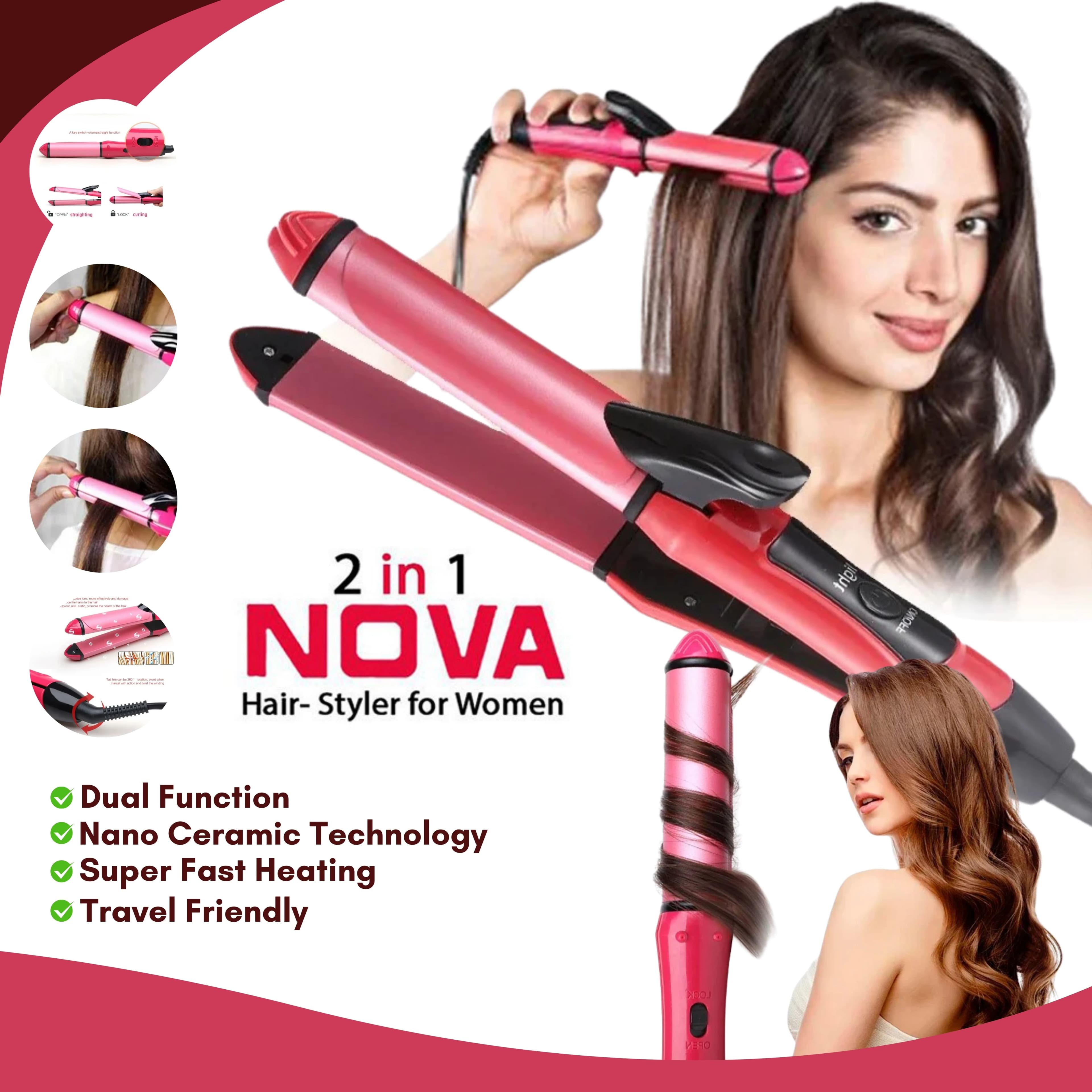 Nova 2-in-1 Hair Straightener & Curler