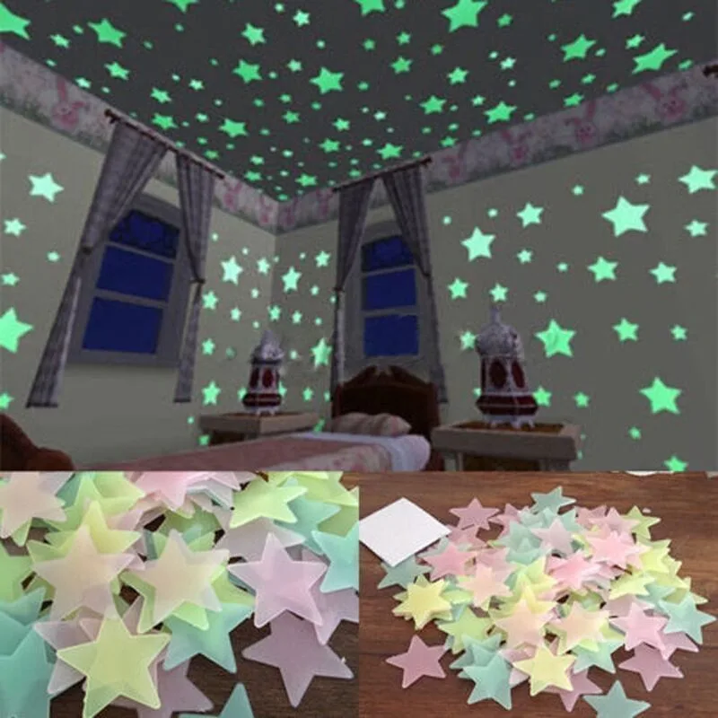 Glow-in-the-Dark Star Stickers (100 Pcs) — 2