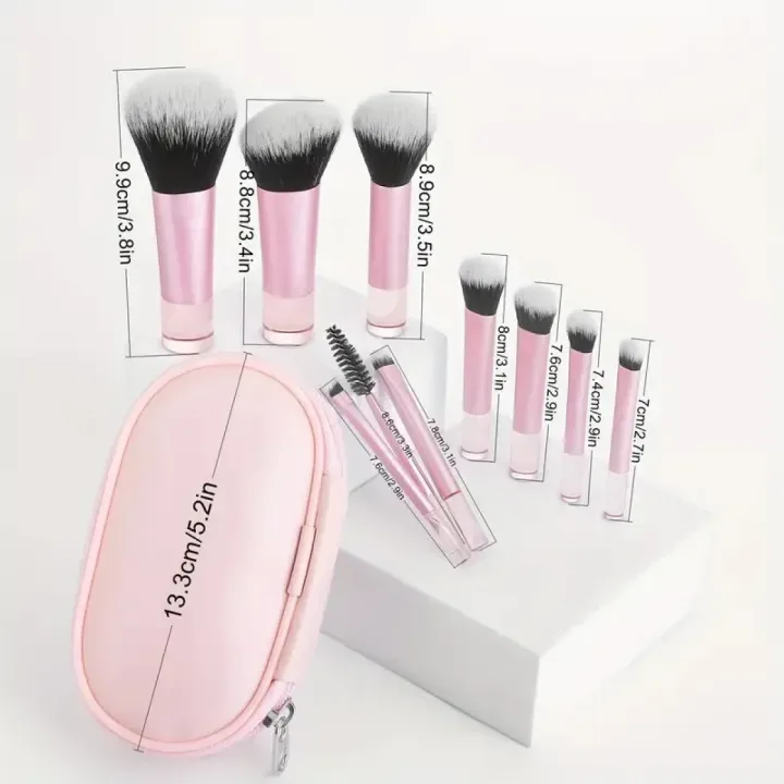 10-Piece Mini Makeup Brush Set with Pouch — 3